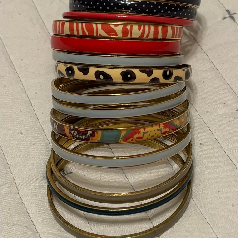 14 J. Crew Enamel Bangle Bracelets - Picture 2 of 2